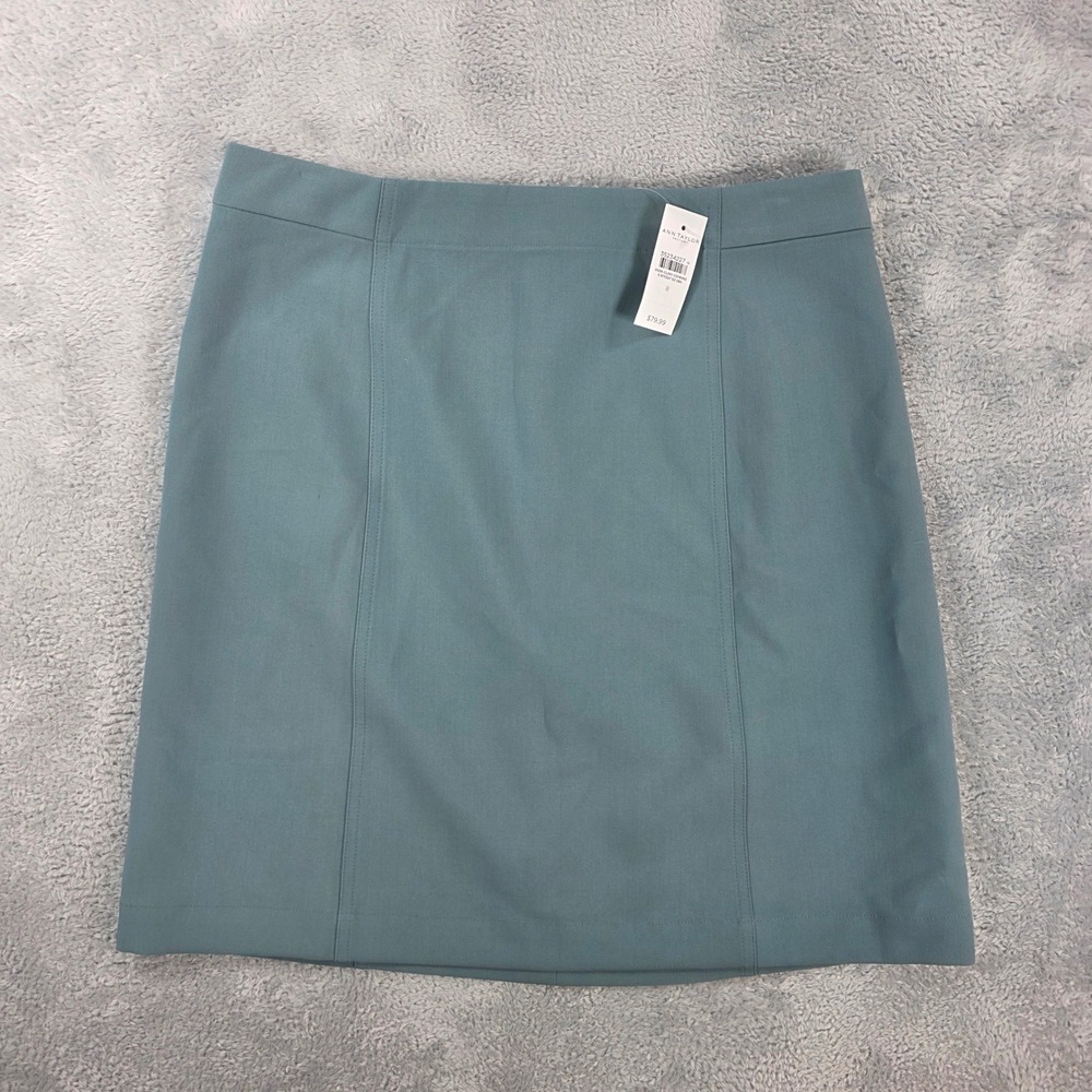 Ann Taylor Factory Seamed Straight Mini Skirt Green Size 8 Career Professional